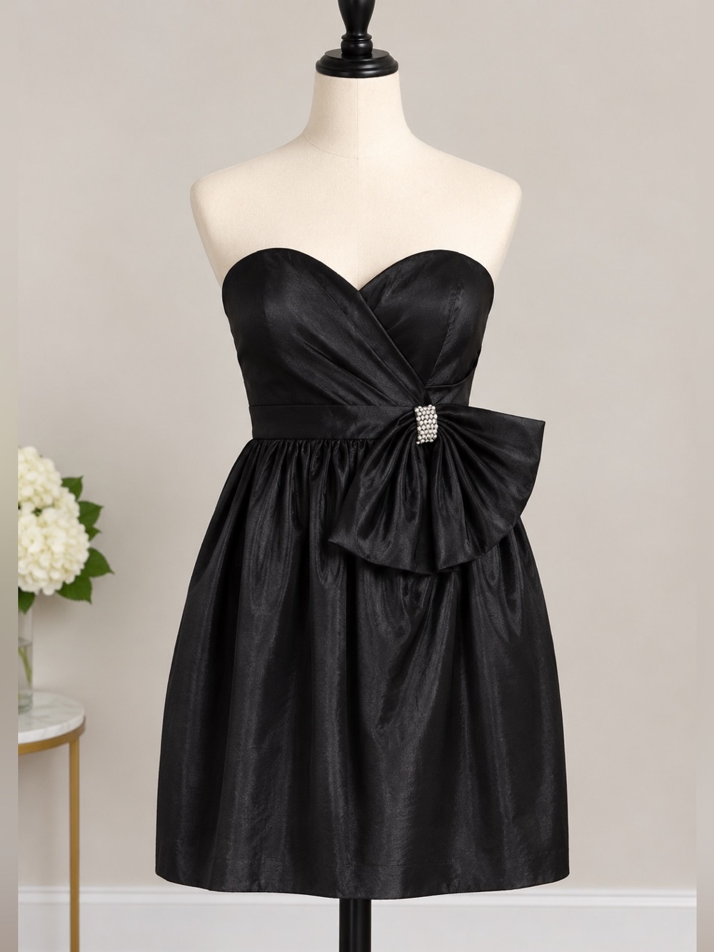 HOST PICK Vintage Talbots Kappi 80’s Black Taffeta Strapless PROM Dress Size SP